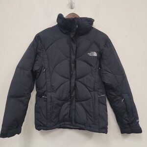 North Face Womens 600 Down Puffer Jacket Size S Black‎ Thick Quilted Pockets